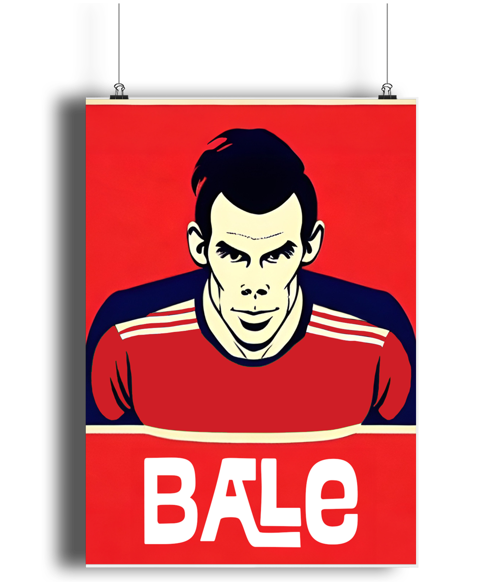 Gareth Bale Retro A3 Wall Art Print