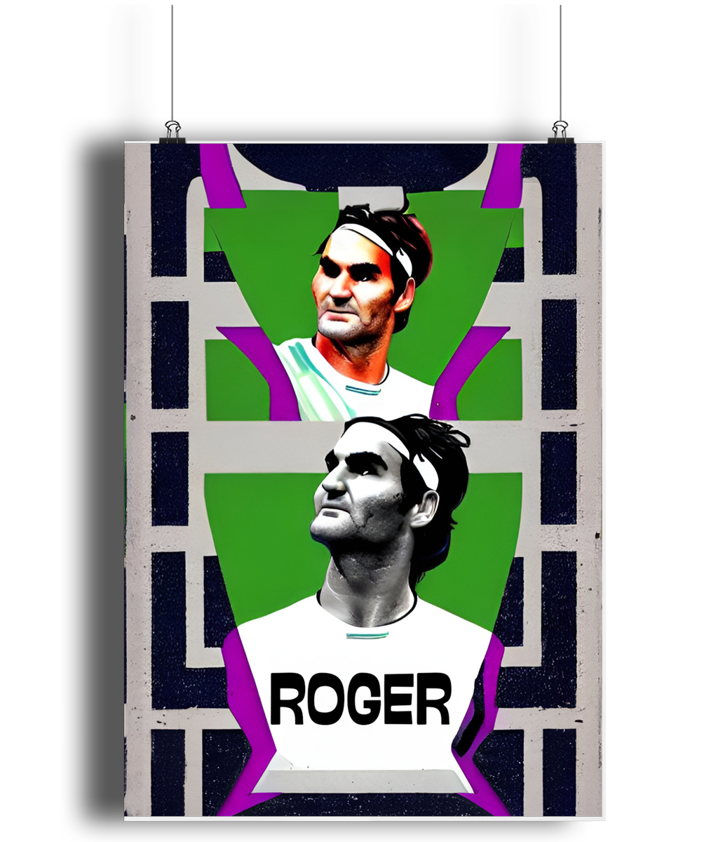 Roger Federer Wimbledon A3 Wall Art Print