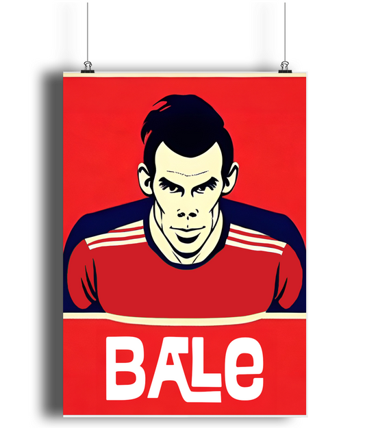 Gareth Bale Retro A3 Wall Art Print