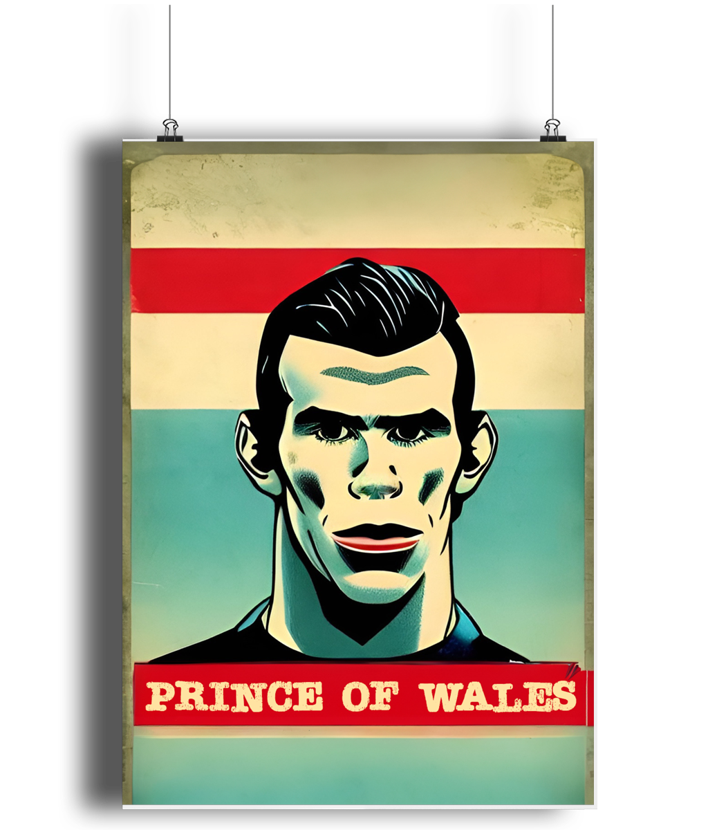 Gareth Bale Prince of Wales A3 Wall Art Print