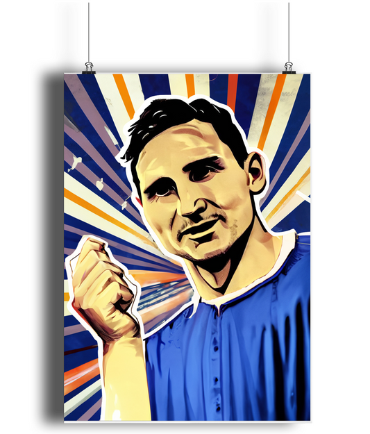Frank Lampard Retro A3 Wall Art Print