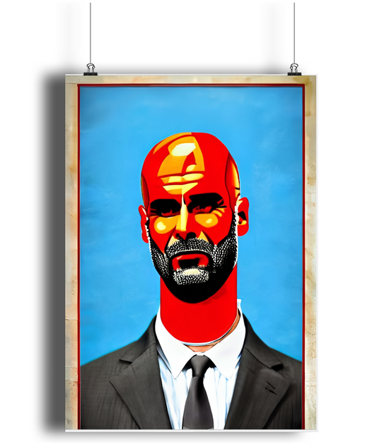 Pep Guardiola Retro A3 Wall Art Print