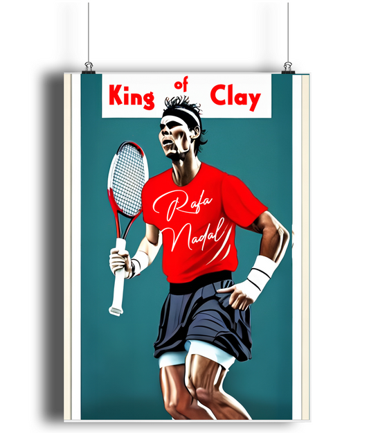 Rafa Nadal King of Clay A3 Wall Art Print