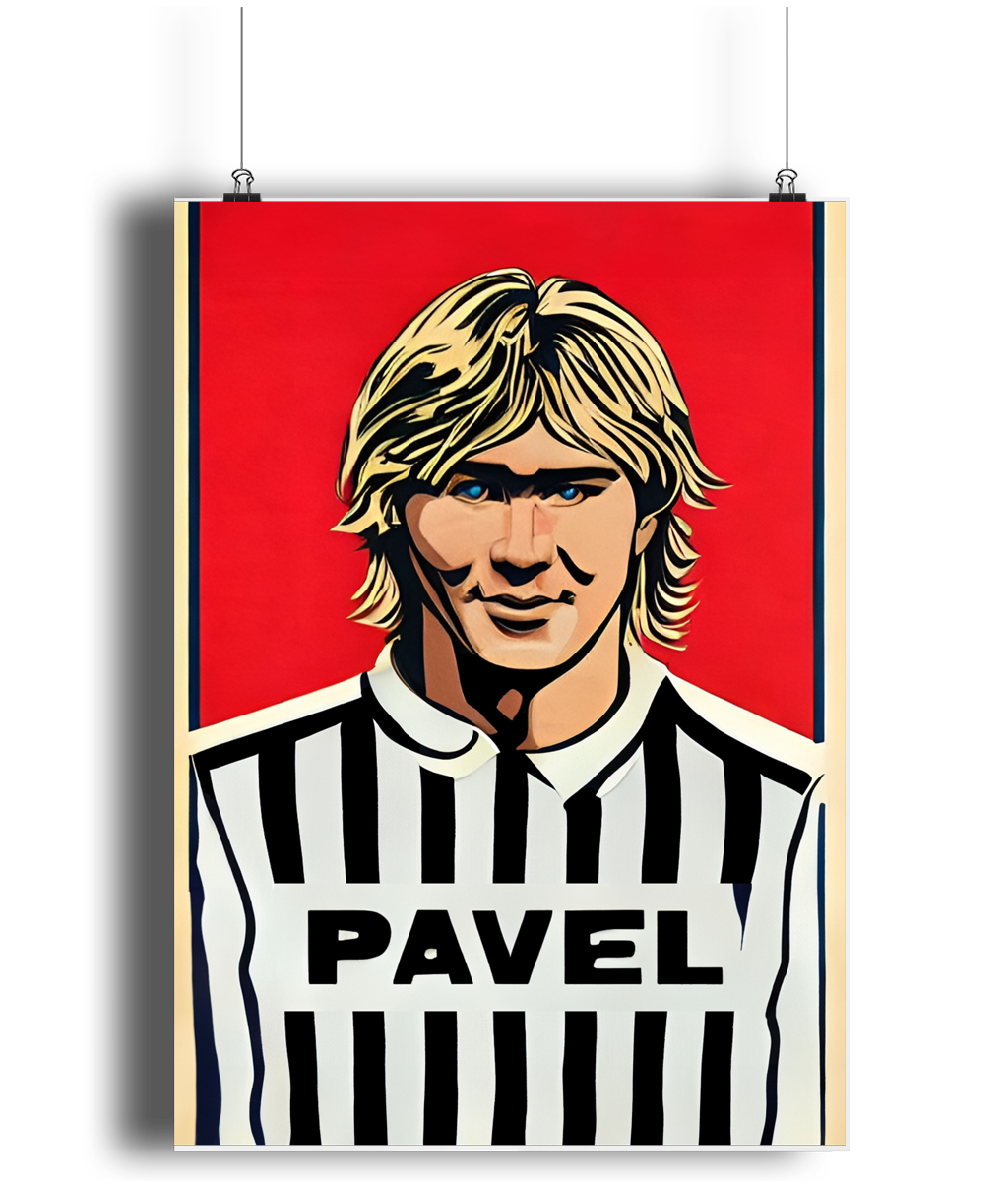 Pavel Nedved Retro A3 Wall Art Print